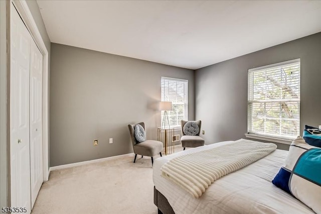 35 Hansom Rd, Bernards Twp, NJ 07920 - bedroom with baseboards, light colored carpet, multiple windows, and a closet
