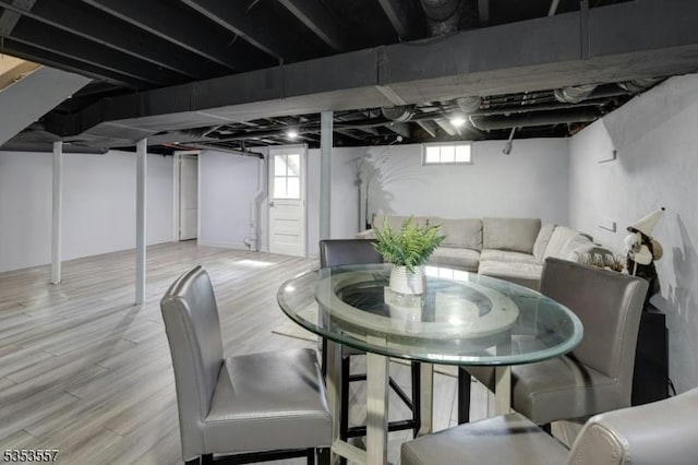 below grade area with wood finished floors