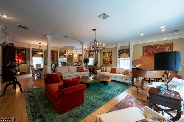 2 Natale Dr, Sparta Twp, NJ 07871 - living room with visible vents, ornamental molding, and a wealth of natural light