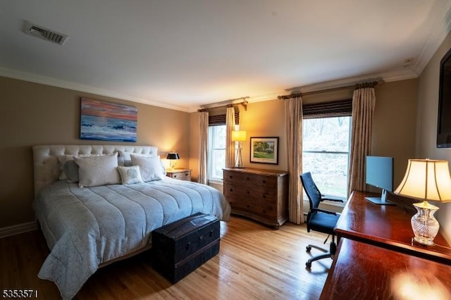 2 Natale Dr, Sparta Twp, NJ 07871 - bedroom with crown molding, multiple windows, light wood finished floors, and visible vents