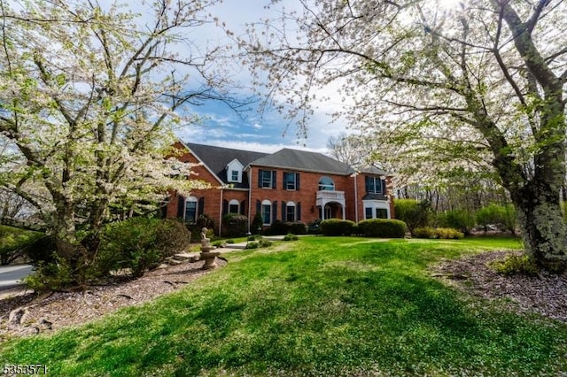 2 Natale Dr, Sparta Twp, NJ 07871 - view of front of home featuring brick siding and a front yard