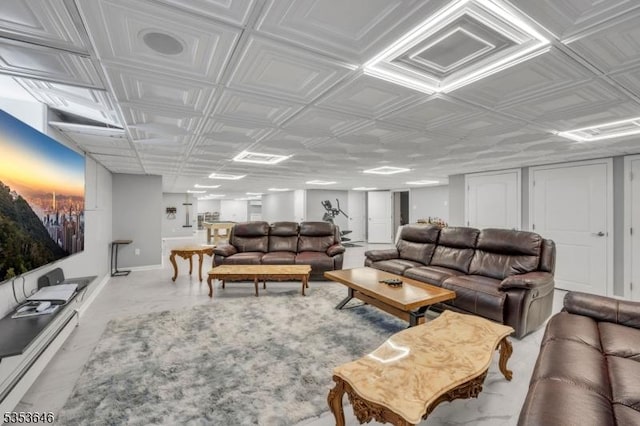 50 Perryville Rd, Union Twp, NJ 08867 - living room featuring baseboards and marble finish floor