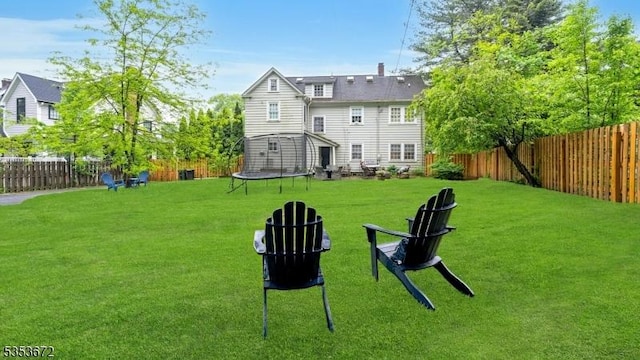 view of yard featuring a trampoline