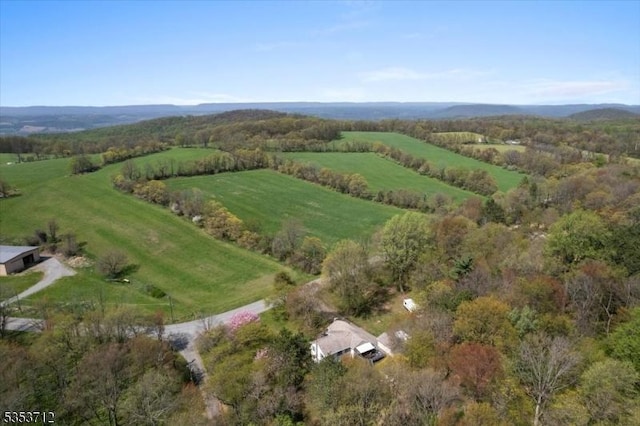 aerial view of property and surrounding area with rural landscape