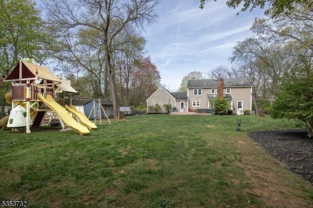 view of yard with a playground