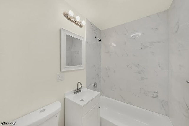 full bath with vanity, toilet, and shower / bathtub combination
