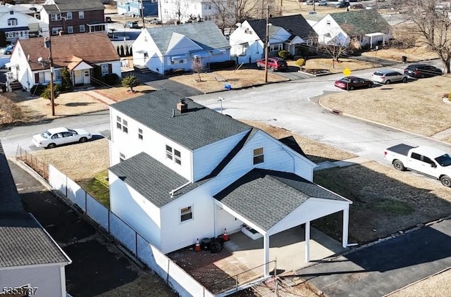 drone / aerial view with a residential view