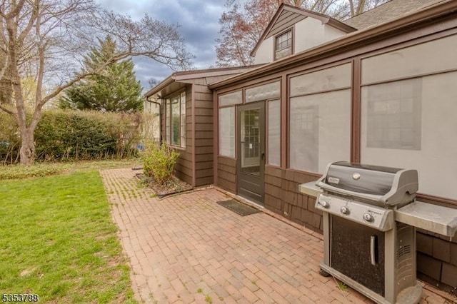 exterior space featuring area for grilling