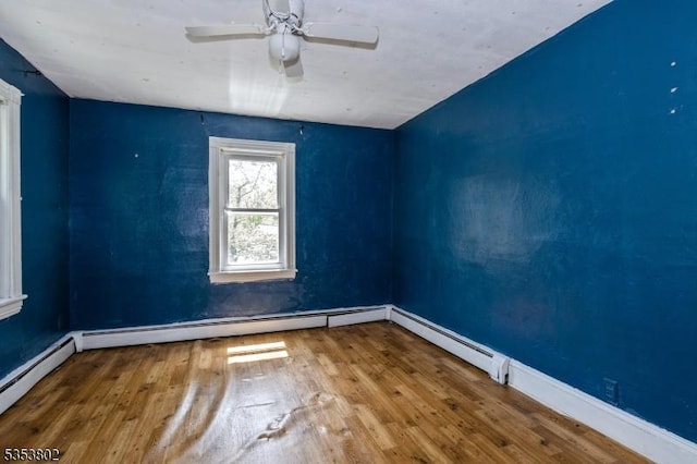 590 Valley Rd, Long Hill Twp, NJ 07933 - empty room featuring ceiling fan, wood-type flooring, and baseboards