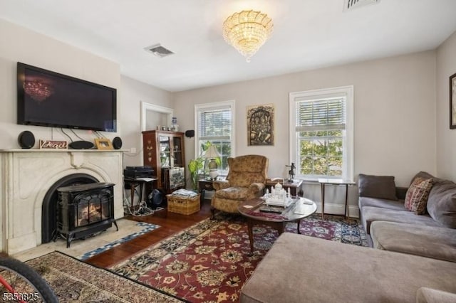 2 Perry St, Morristown Town, NJ 07960 - living area with visible vents and wood finished floors