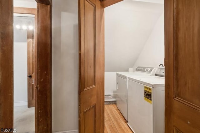 2 Perry St, Morristown Town, NJ 07960 - washroom with washing machine and clothes dryer, laundry area, and light wood-style flooring