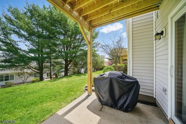 view of patio with grilling area