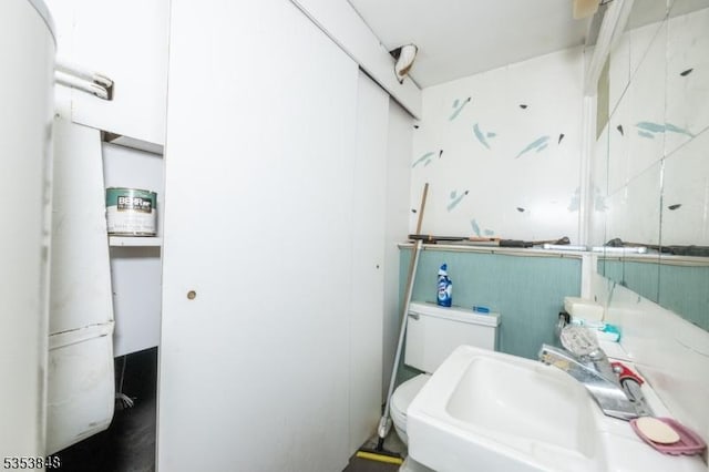 half bath featuring a sink and toilet