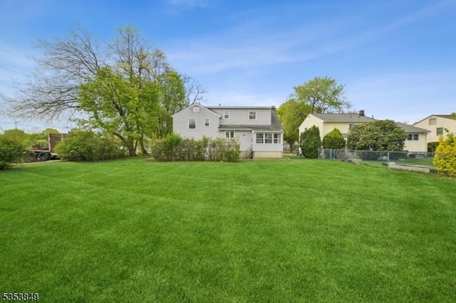 view of yard with fence