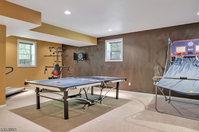 28 Arbor Rd, North Caldwell Boro, NJ 07006 - playroom featuring carpet, plenty of natural light, recessed lighting, and baseboards