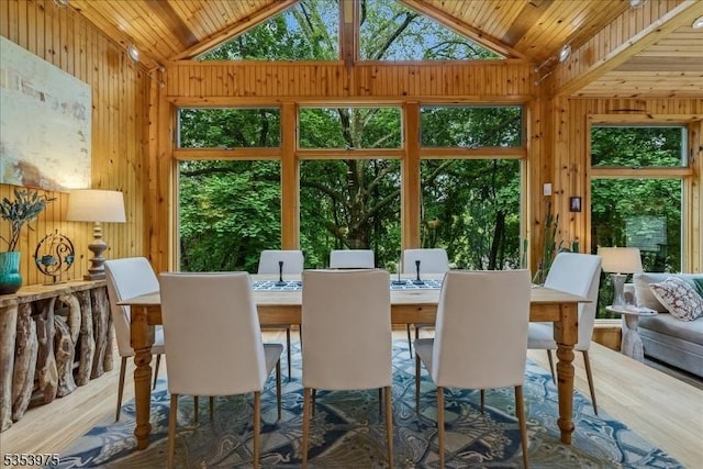 sunroom / solarium featuring vaulted ceiling
