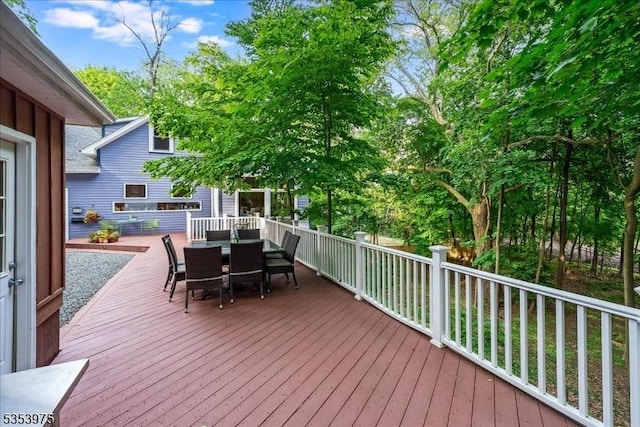 deck featuring outdoor dining space
