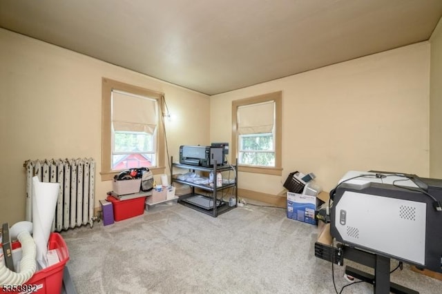 interior space featuring radiator heating unit