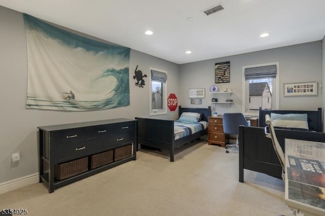 3 F Somerset Hills Ct Unit 3F, Bernardsville Boro, NJ 07924 - bedroom featuring light colored carpet, recessed lighting, and a desk