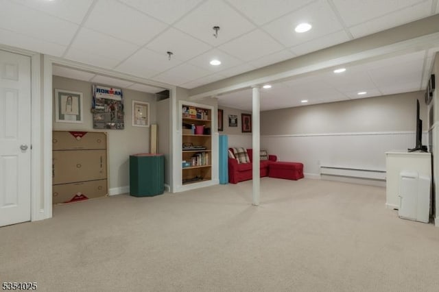 3 F Somerset Hills Ct Unit 3F, Bernardsville Boro, NJ 07924 - unfurnished room featuring baseboard heating, carpet floors, and a paneled ceiling
