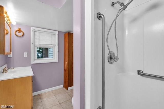 51 Meggins Rd, Rockaway Twp, NJ 07866 - bathroom with vanity, tile patterned floors, and a shower