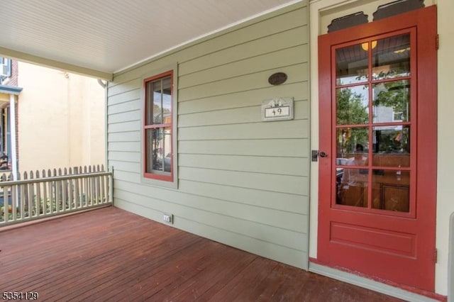 deck with a porch