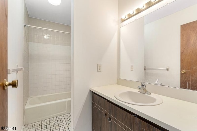 full bathroom featuring vanity and shower / washtub combination