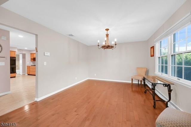 12 Toth Ct, Clifton City, NJ 07014 - unfurnished room featuring visible vents, light wood-type flooring, baseboards, a notable chandelier, and recessed lighting
