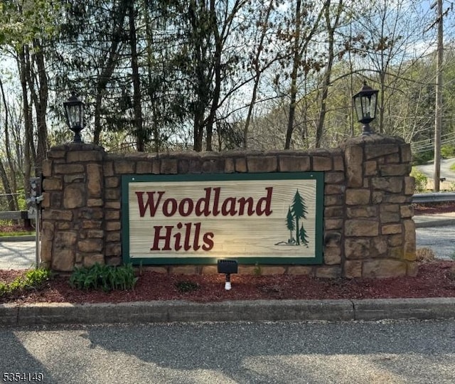 view of community sign