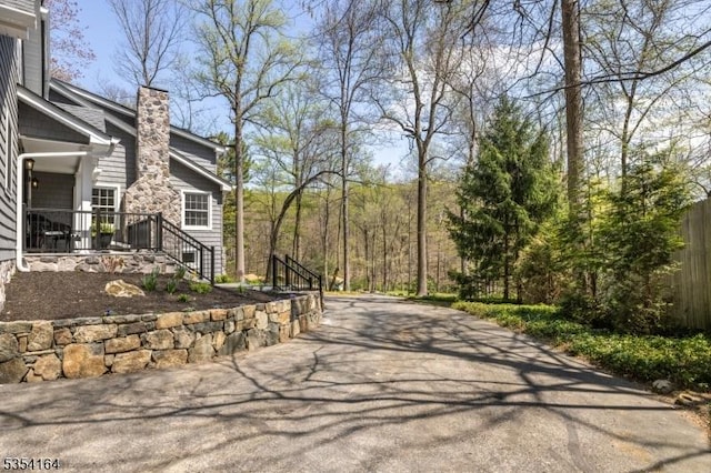 view of street featuring driveway
