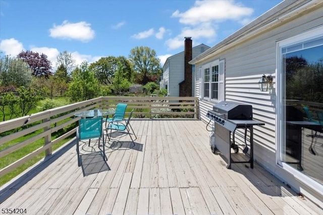 deck featuring area for grilling