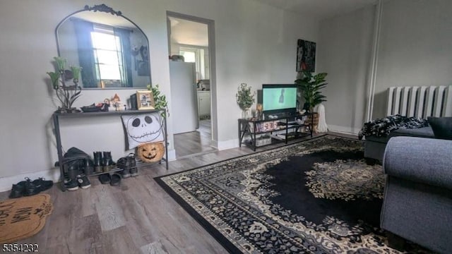 810-814 Leland Ave, Plainfield City, NJ 07062 - living area featuring radiator and wood finished floors