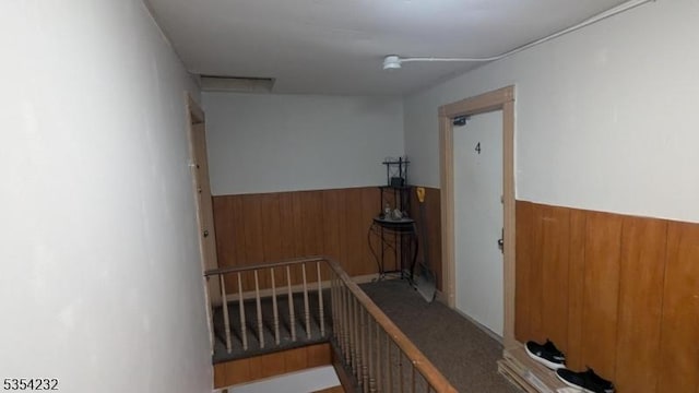 810-814 Leland Ave, Plainfield City, NJ 07062 - corridor with a wainscoted wall and wooden walls