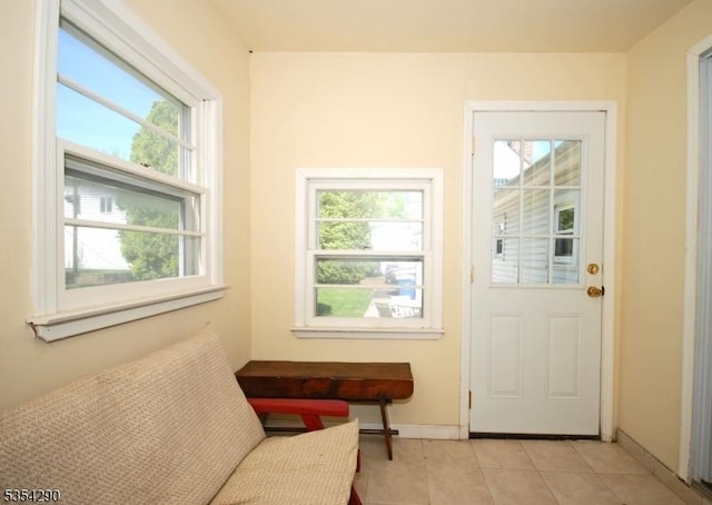 29 Olcott St, Franklin Twp, NJ 08873 - doorway to outside featuring baseboards and light tile patterned floors
