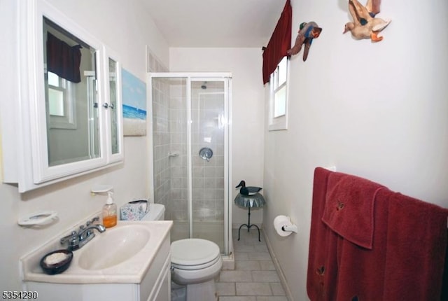 29 Olcott St, Franklin Twp, NJ 08873 - bathroom featuring toilet, a shower stall, tile patterned flooring, and vanity