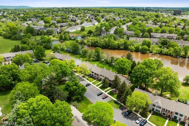 aerial view of a nearby body of water
