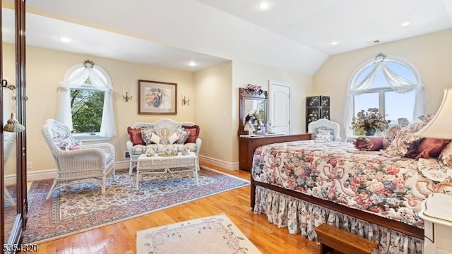 37 Gregory Ave, West Orange Twp, NJ 07052 - bedroom with light wood-type flooring, recessed lighting, baseboards, and vaulted ceiling