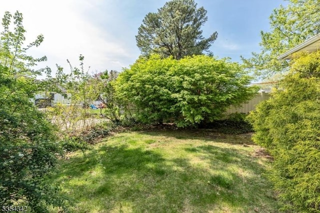view of yard with fence