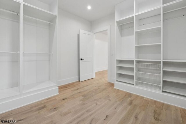 walk in closet featuring wood finished floors