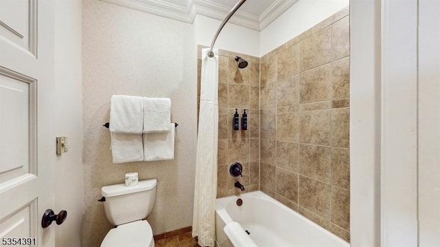 3 Wild Turkey Way Unit 240/, Hardyston Twp, NJ 07419 - full bath featuring crown molding, shower / tub combo with curtain, and toilet