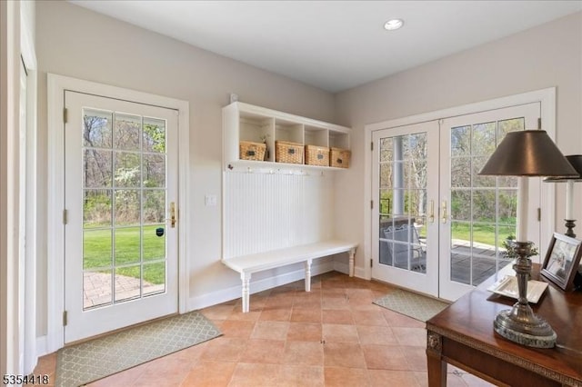17 Hunters Path, Montgomery Twp, NJ 08558 - mudroom featuring french doors and baseboards