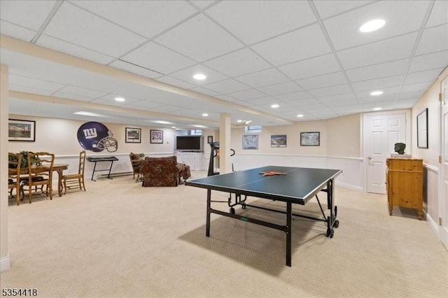 17 Hunters Path, Montgomery Twp, NJ 08558 - recreation room with recessed lighting, baseboards, and light colored carpet