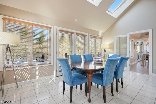 25 Hook Mountain Dr, Clinton Twp, NJ 08801 - dining room featuring a healthy amount of sunlight, light tile patterned floors, and high vaulted ceiling