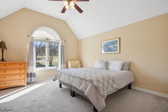 25 Hook Mountain Dr, Clinton Twp, NJ 08801 - carpeted bedroom featuring baseboards, ceiling fan, and vaulted ceiling