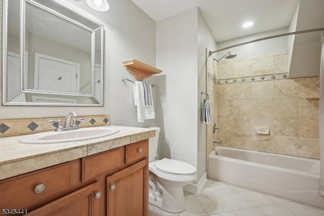 25 Hook Mountain Dr, Clinton Twp, NJ 08801 - bathroom with shower / bath combination, tile patterned floors, vanity, and toilet
