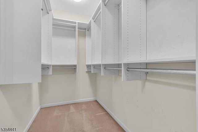 spacious closet with carpet floors