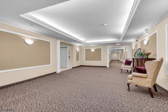 common area featuring crown molding