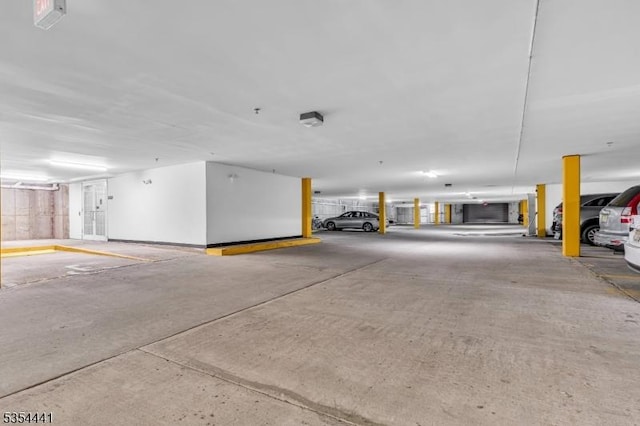 view of parking garage