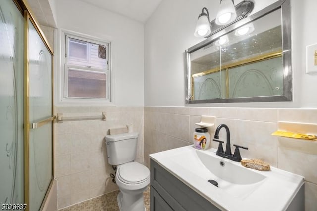 104 Riggs Pl, West Orange Twp, NJ 07052 - full bath with toilet, tile walls, wainscoting, and vanity