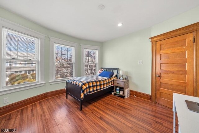 104 Riggs Pl, West Orange Twp, NJ 07052 - bedroom featuring recessed lighting, baseboards, and wood finished floors